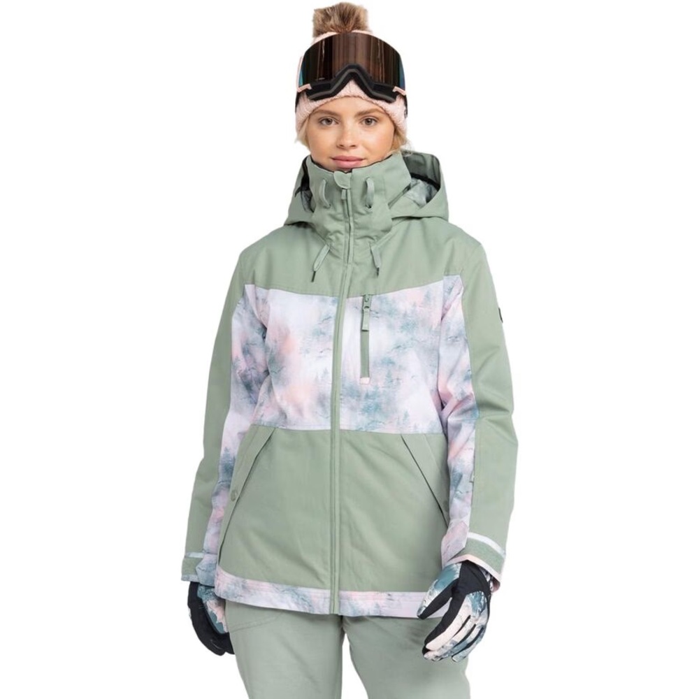 Roxy Presence Parka Jacket in Sea Pine Mystery Fog